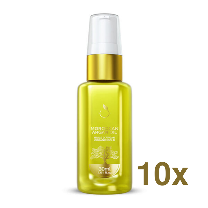 Kit 10x Huile - Moroccan Argan - Nutrition et Éclat - 10x 30 ml