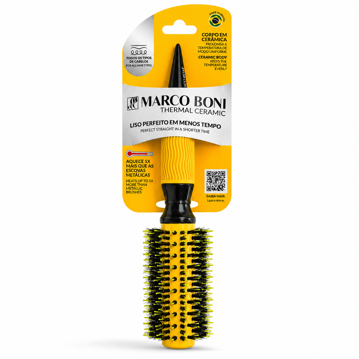 Brosse Thermique Céramique Marco Boni 57 mm | Thermal Ceramic Yellow