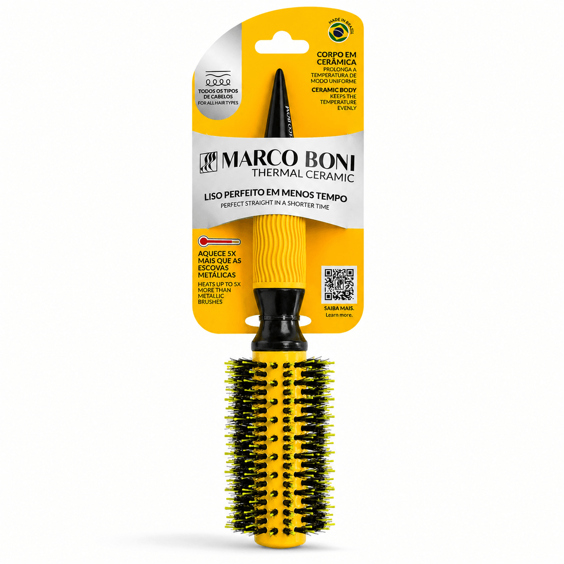 Brosse Thermique Céramique Marco Boni 57 mm | Thermal Ceramic Yellow