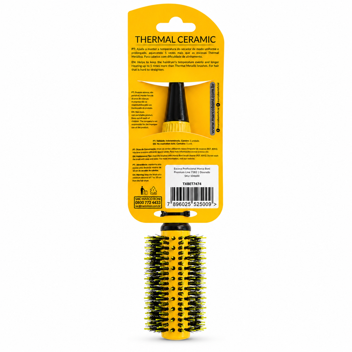 Brosse Thermique Céramique Marco Boni 57 mm | Thermal Ceramic Yellow
