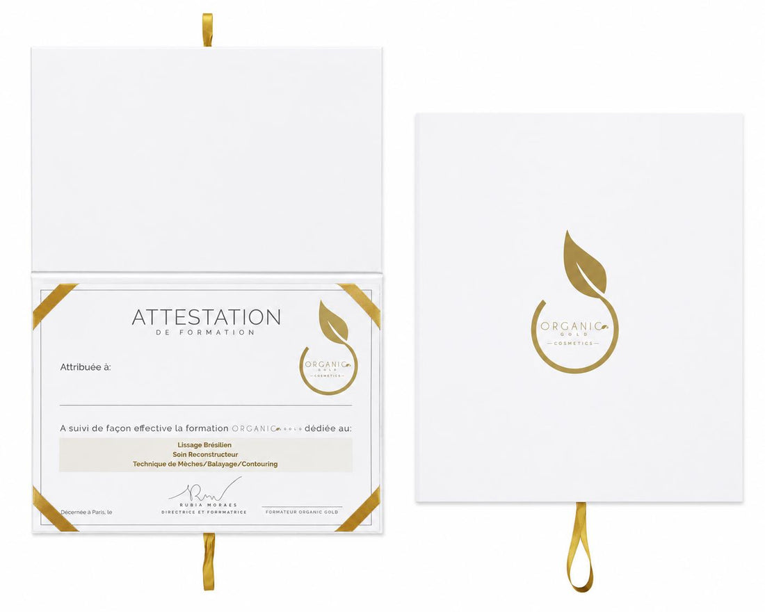 Certificat de Formation Professionnelle Organic Gold – Lissage, Reconstruction Capillaire & Techniques de Mèches