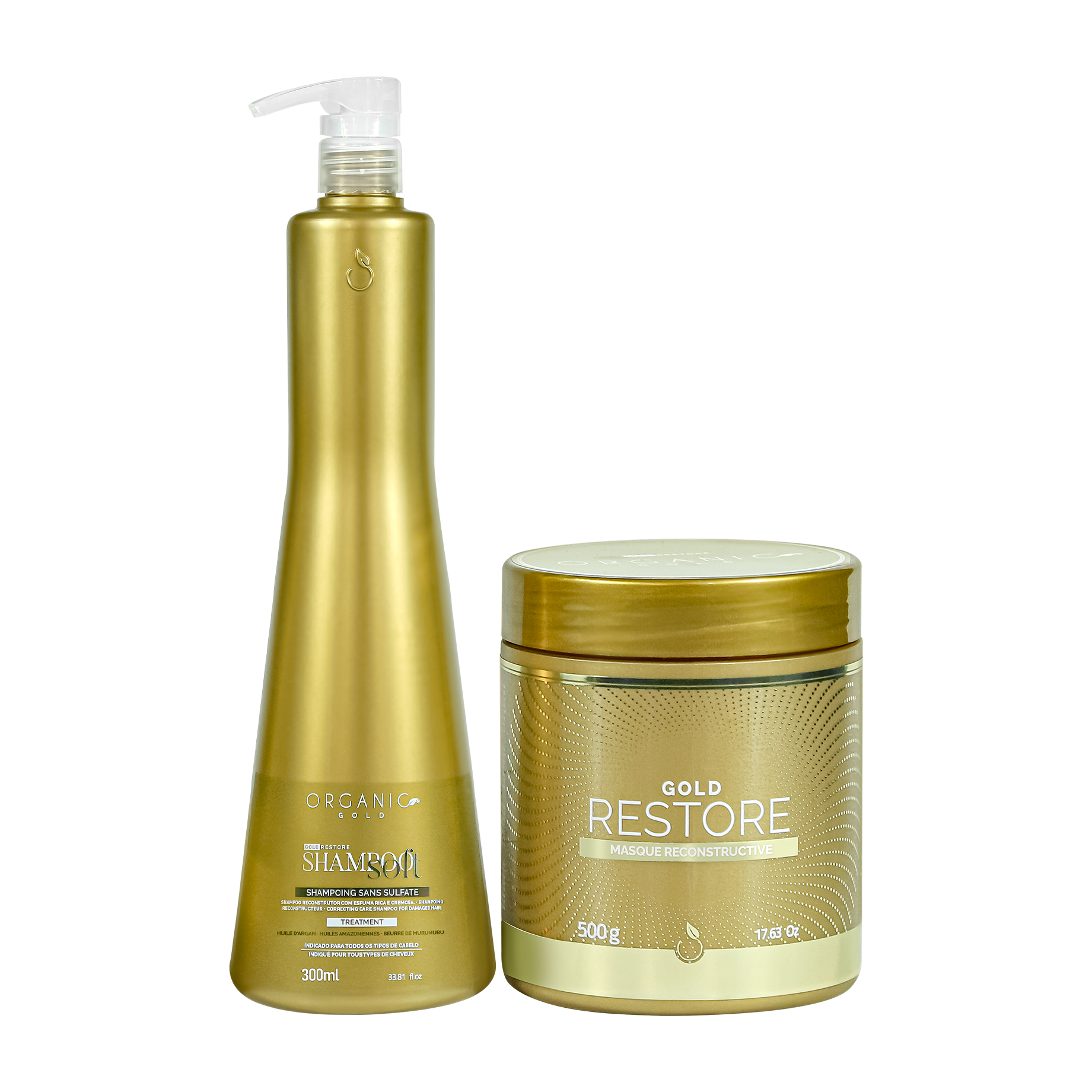 Kit de Soin Restore - Réparation Capillaire Shampoo Soft 300ml + Mask Restore 500g