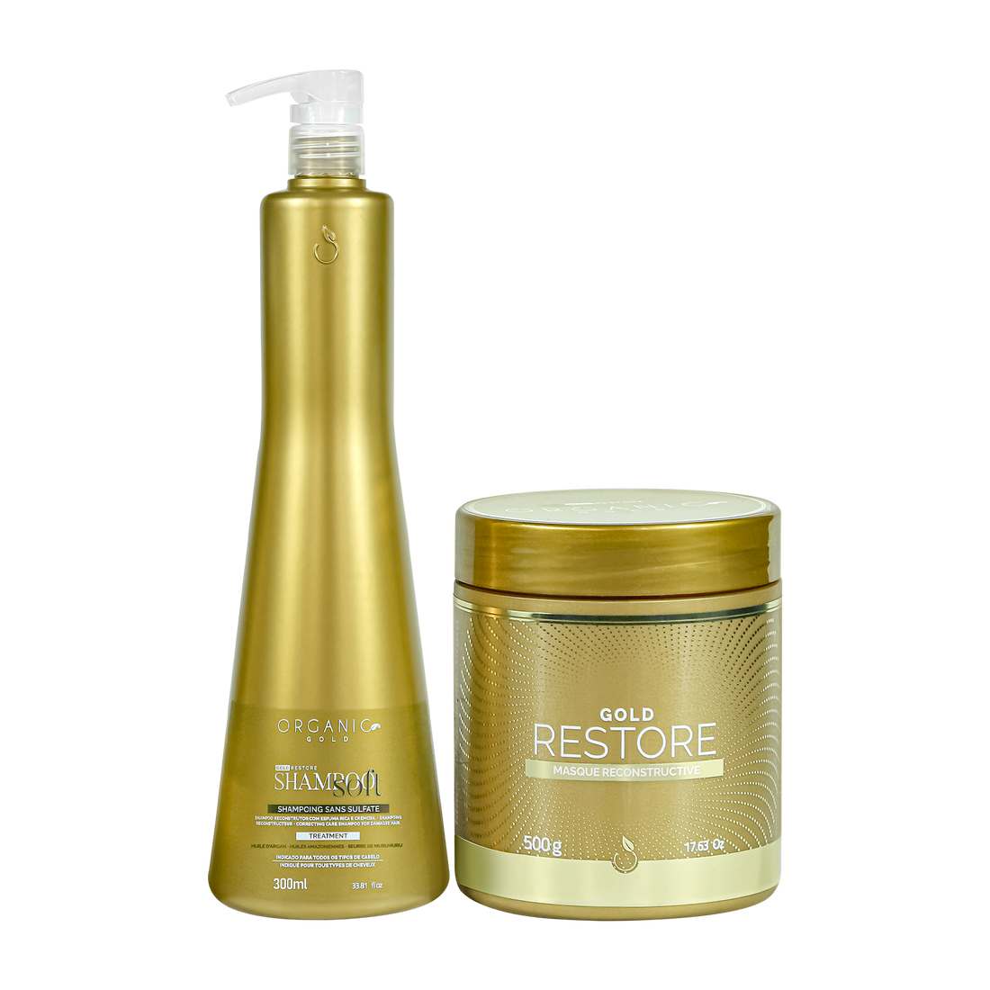 Kit de Soin Restore - Réparation Capillaire Shampoo Soft 300ml + Mask Restore 500g