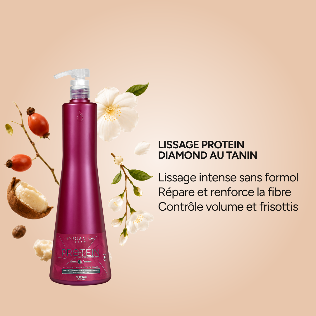 Kit Diamond & Rhose Régénérant | Lissage Tanin Protein Silver + Shampooing 300ml