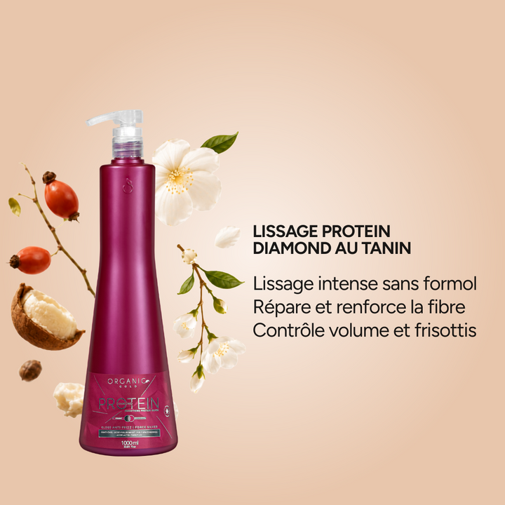Kit Diamond & Rhose Régénérant | Lissage Tanin Protein Silver + Shampooing 300ml