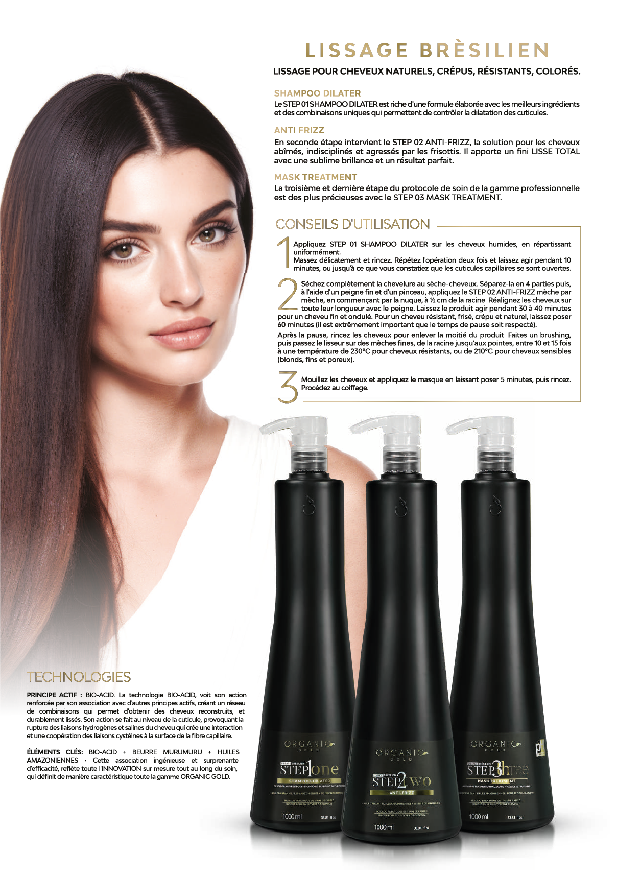 Kit de Lissage Brésilien  - Lissant intense Professionnel 1000ml